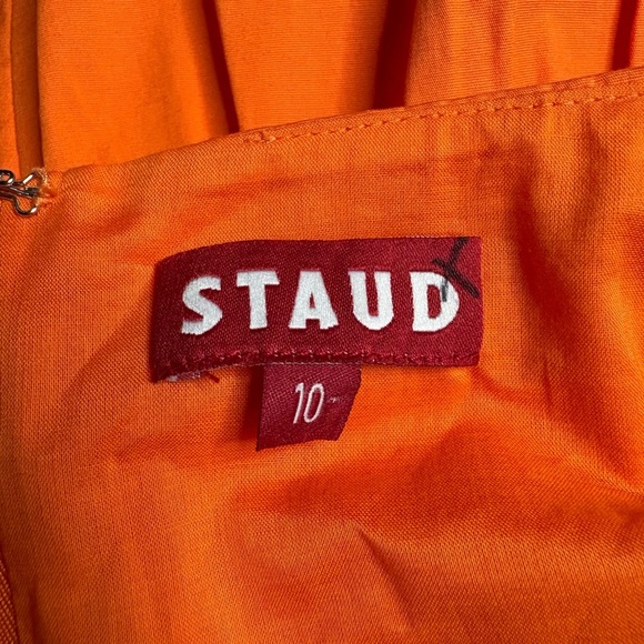 NWT Staud- Elio Off-Shoulder Mini Dress in Color Nectarine. Size 10. - Picture 5 of 11